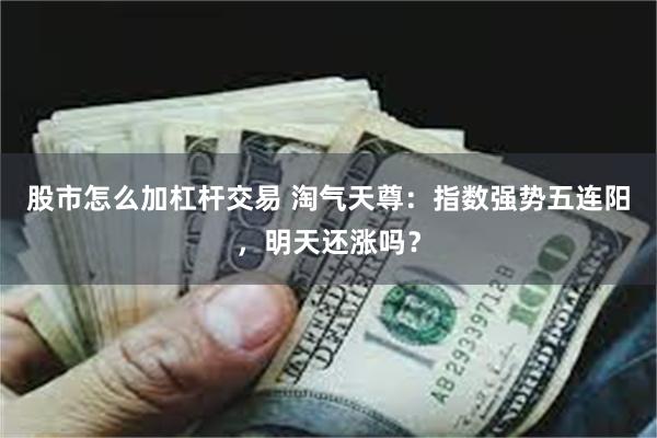 股市怎么加杠杆交易 淘气天尊：指数强势五连阳，明天还涨吗？