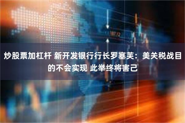 炒股票加杠杆 新开发银行行长罗塞芙：美关税战目的不会实现 此举终将害己